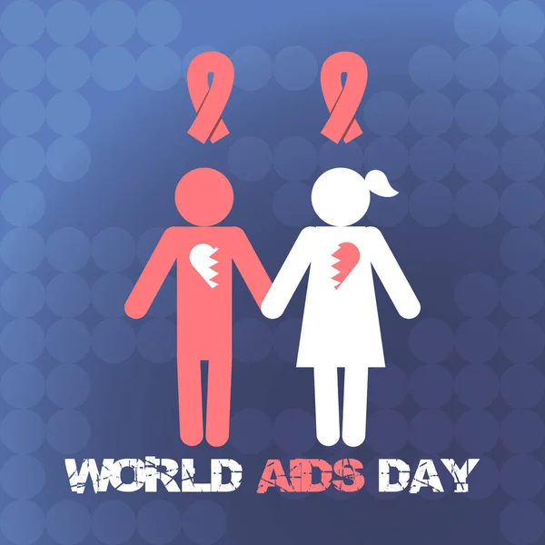 Dünya AIDS günü vektör kavram. AIDS konusunda. Vektör poster hakkında bakım ve AIDS olan kişiler ile iletişim.
