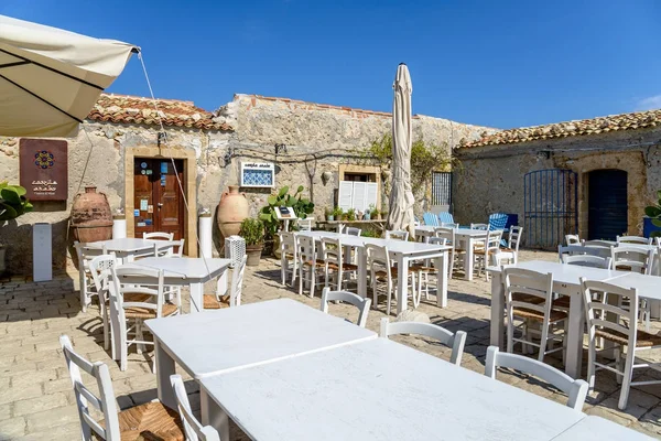 Marzamemi, Sicilya, İtalya denizde küçük bir köy bir köşesinde