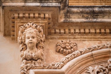 Sicilya, Noto kasabası Barok Wonder Unesco Heritage Sitesi. Det