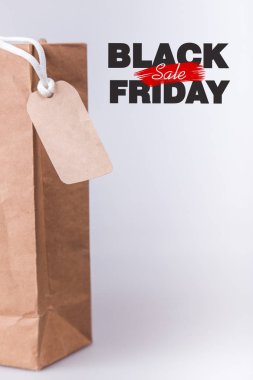 siyah Cuma fikir, metin üzerine karton çanta.