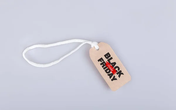 Tag with an inscription black Friday on a white background — Stock Photo, Image