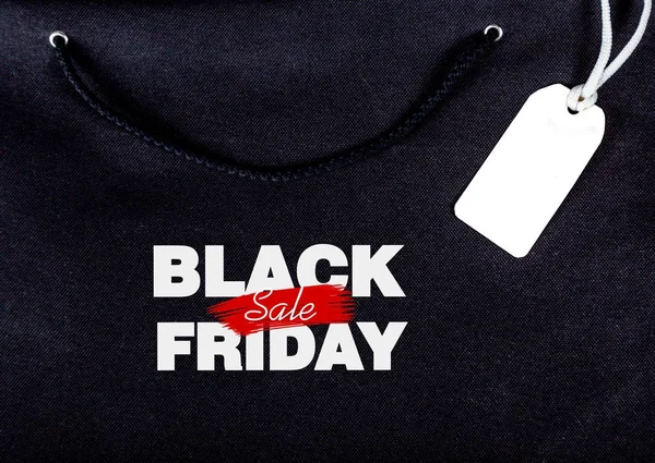 yazıt siyah Cuma günü bir dize ile siyah bir çanta arka plan etiketi