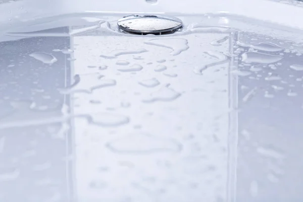 Drain hole inside the shower close up — Stockfoto