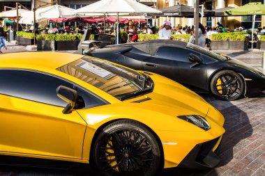Dubai, Birleşik Arap Emirlikleri 14 Şubat 2018: Lamborghini Park yerinde