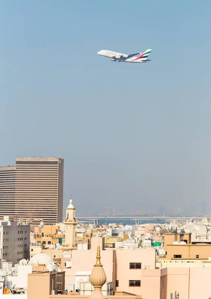 Dubai Birleşik Arap Emirlikleri Şubat 2018 Cityscape Arka Planı Airbus — Stok fotoğraf