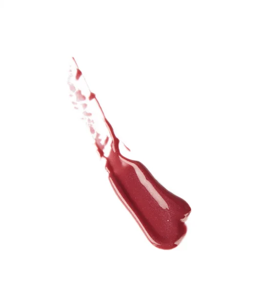 붉은 얼룩이 입술 광택 추적 — 스톡 사진