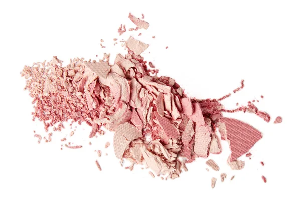 Zerbröselte rosa Rouge und Puder — Stockfoto