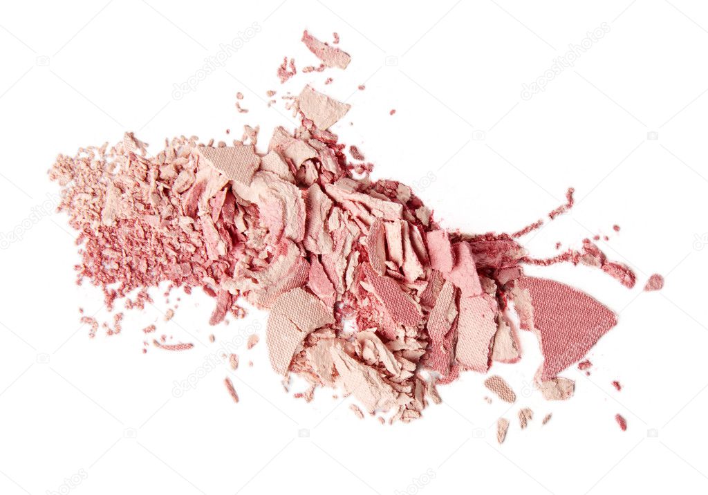 crumbled pink blush and powder 