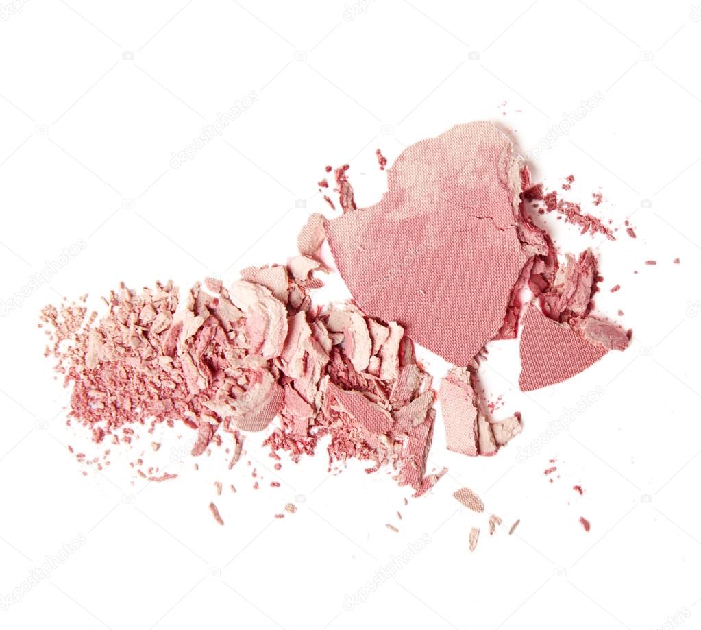 crumbled pink blush and powder 