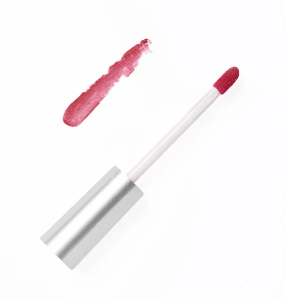 Rosa lip gloss borste — Stockfoto