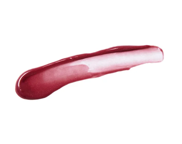 Rode vlekkerig lip gloss trace — Stockfoto