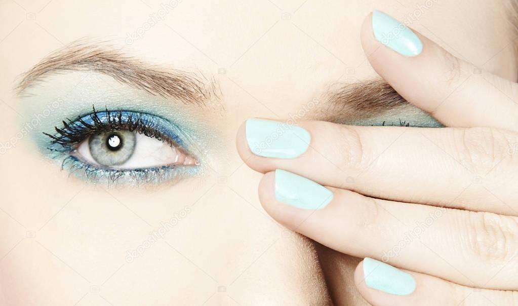 eye with pink eyeshadow