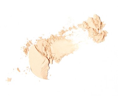 beyaz arkaplanda izole edilmiş bej rengi çıplak toz