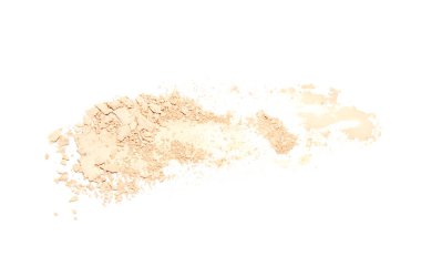 beyaz arkaplanda izole edilmiş bej rengi çıplak toz