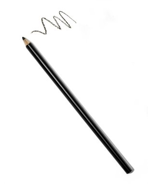 Siyah kalemli siyah göz kalemi beyaz arka planda izole edilmiş.