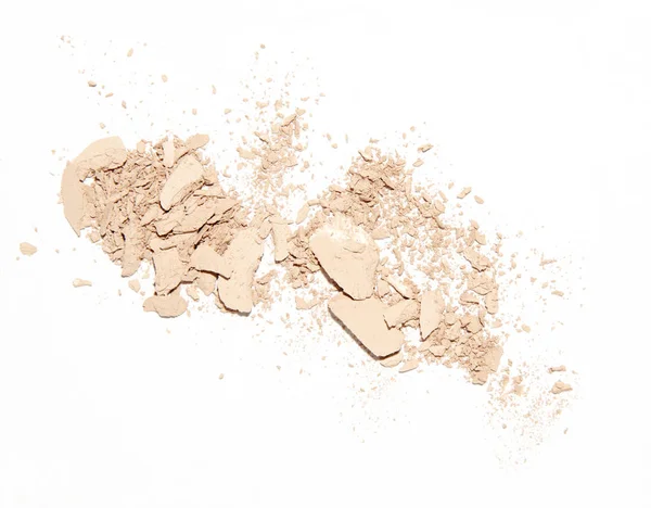 Beige Nude Scattered Powder Isolated White Background — Stock Photo, Image
