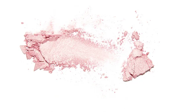 粉色红晕和眼影分散在白色背景下 — 图库照片