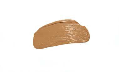 lekelenmiş bej kahverengi temel fırça darbesi beyaz arkaplanda izole