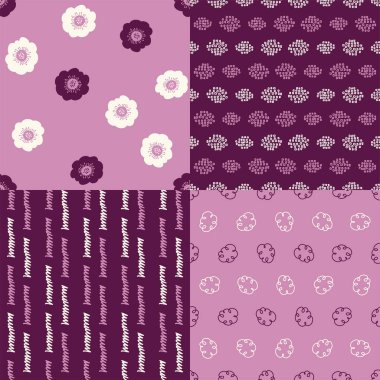 4 kümesi el çekilmiş soyut desenler