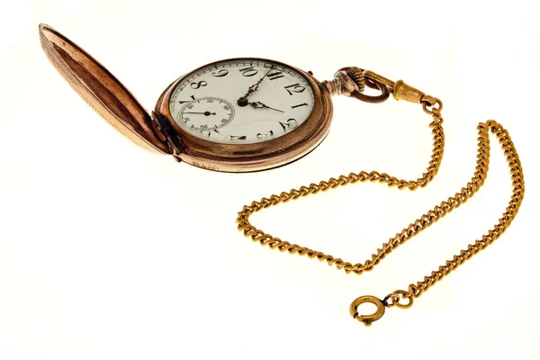 Vintage antique pocket watch with chain. — Stock Photo, Image