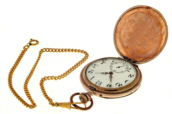 Vintage montre de poche antique avec chaîne . — Photo