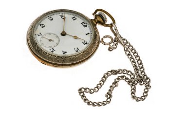 Antik beyaz zemin üzerinde bir zinciri izle.