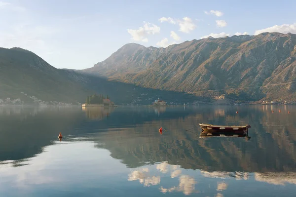 Light and shadow of Boka Kotorska Bay. Montenegro — Stock Photo, Image