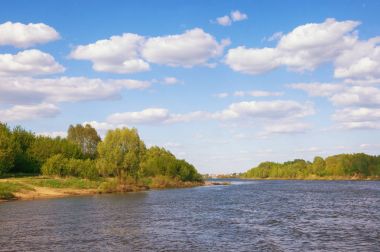 View of Oka river (Volga tributary) in the Ryazan region. Centra clipart