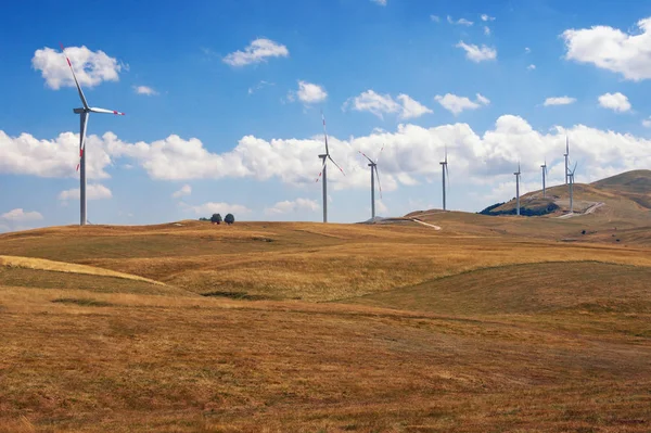 Landscape with windmills. Montenegro, Krnovo wind park. — Stock Photo, Image