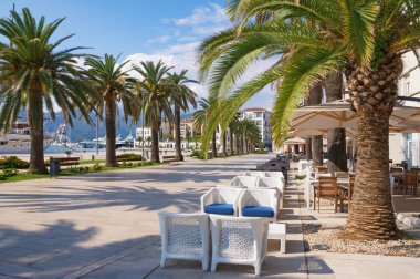 Tivat, Karadağ Akdeniz kenti set of sonbahar görünümü