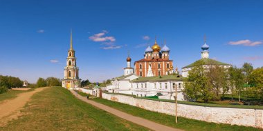 Savunma toprak şaft Ryazan Kremlin'in panoramik manzara. Ryazan city, Rusya Federasyonu