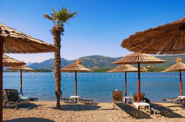 Yaz plaj tatil. Karadağ, Kotor Körfezi