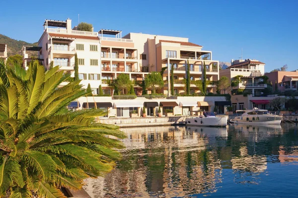 Montenegro, Tivat city. View of Porto Montenegro Village on sunny autumn day — Stock Photo, Image