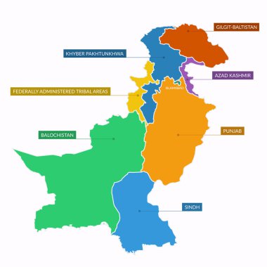 Pakistan map flat vector clipart
