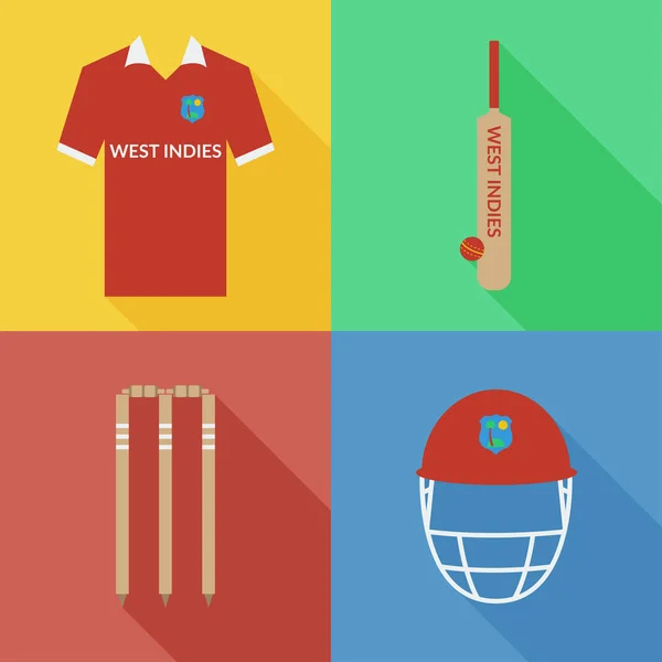 West Indies kriket simgeler — Stok Vektör