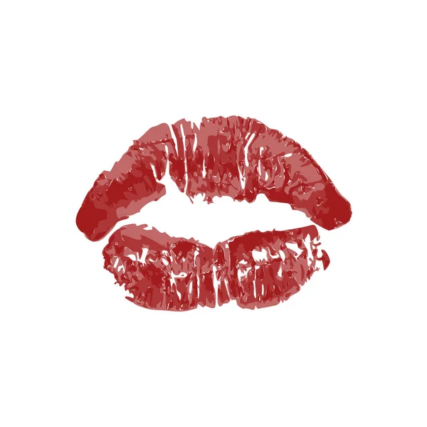 Labios rojos sobre fondo blanco — Archivo Imágenes Vectoriales