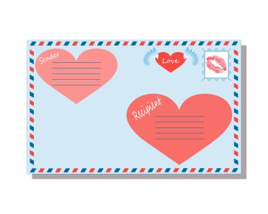 Beyaz bir arka plan bildirimlerinde aşk ile zarf,