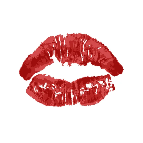 Lábios vermelhos em um fundo branco — Fotografia de Stock