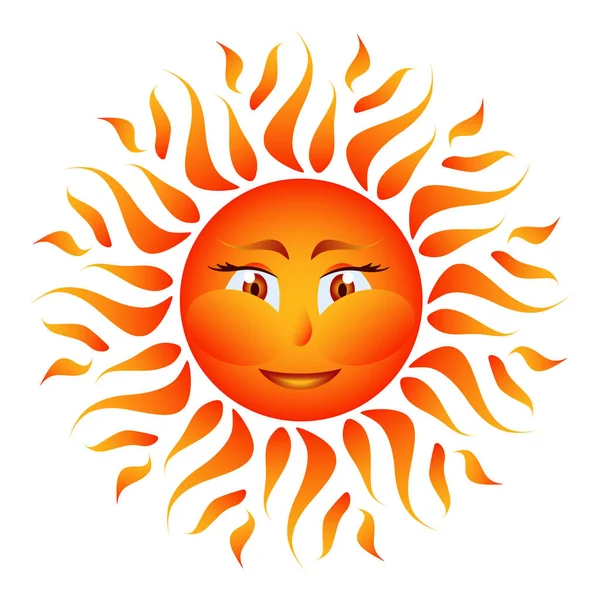 白い背景にオレンジ色の太陽 — ストックベクタ
