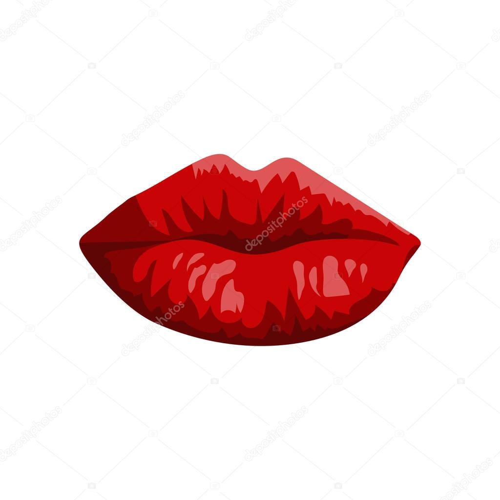 red lips on a white background
