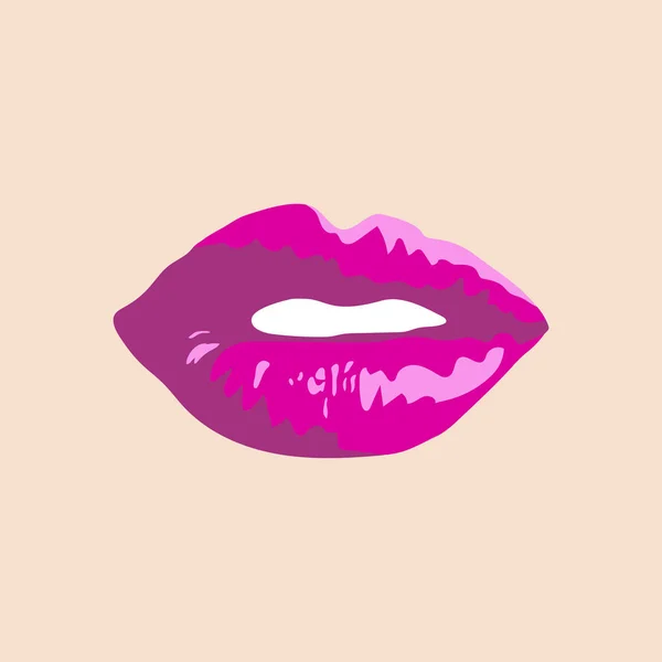 Roze open lippen vector — Stockvector