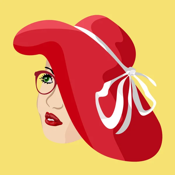 La chica del sombrero — Vector de stock