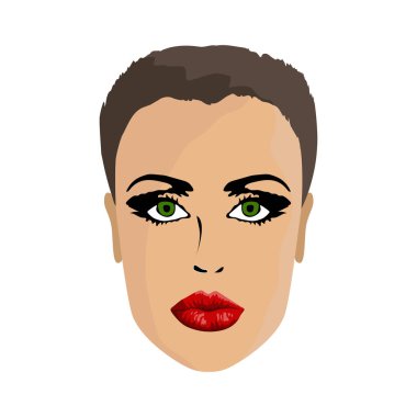 beyaz zemin üzerine kadın yüzü