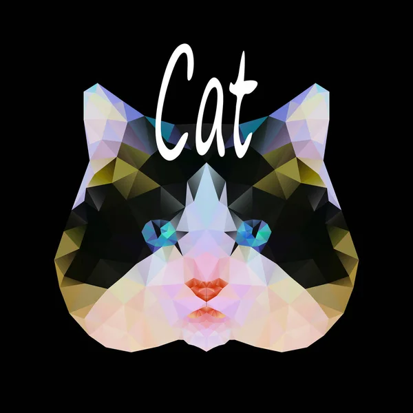 Bir kedi poligonal vektör çizim — Stok Vektör