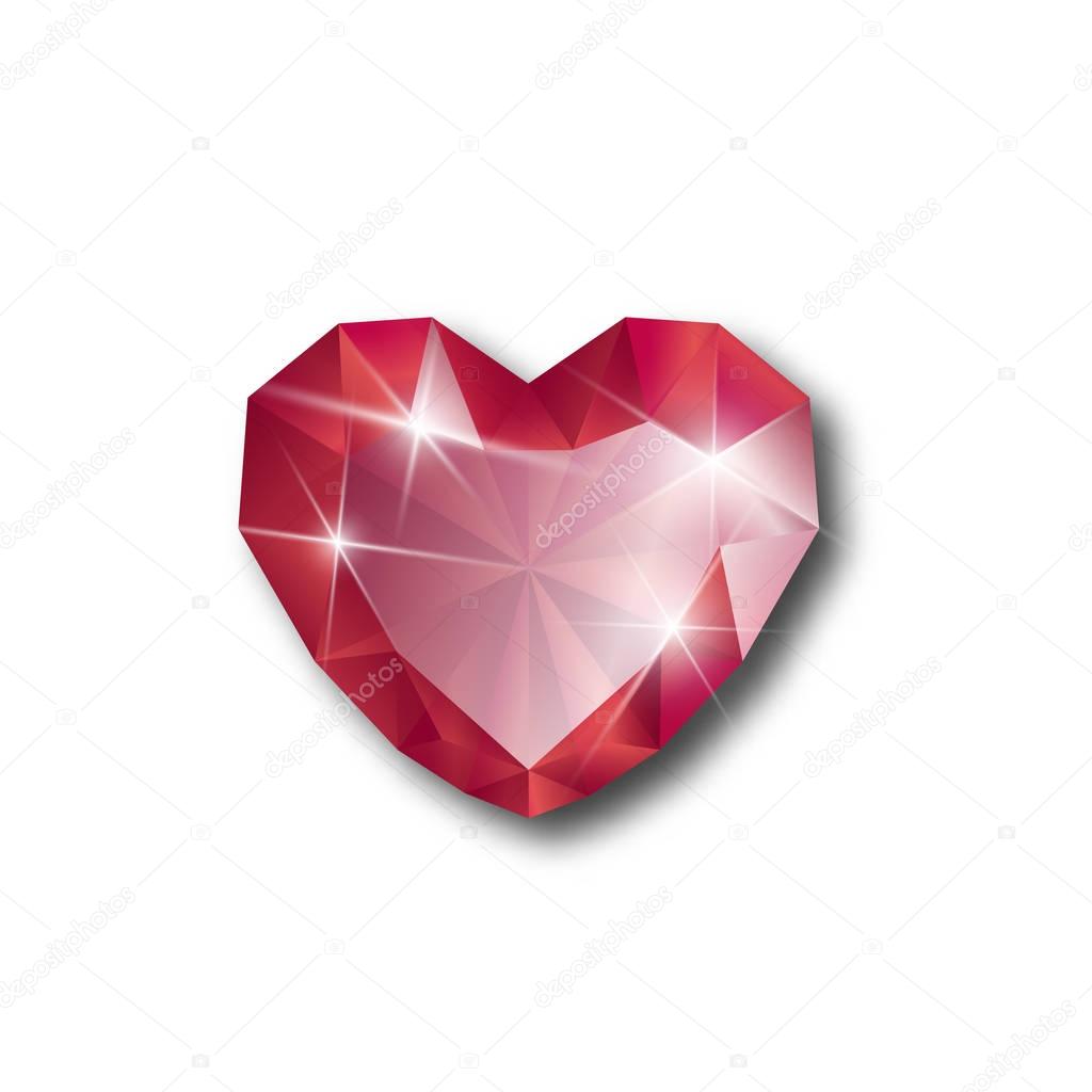 diamond heart shape, vector format