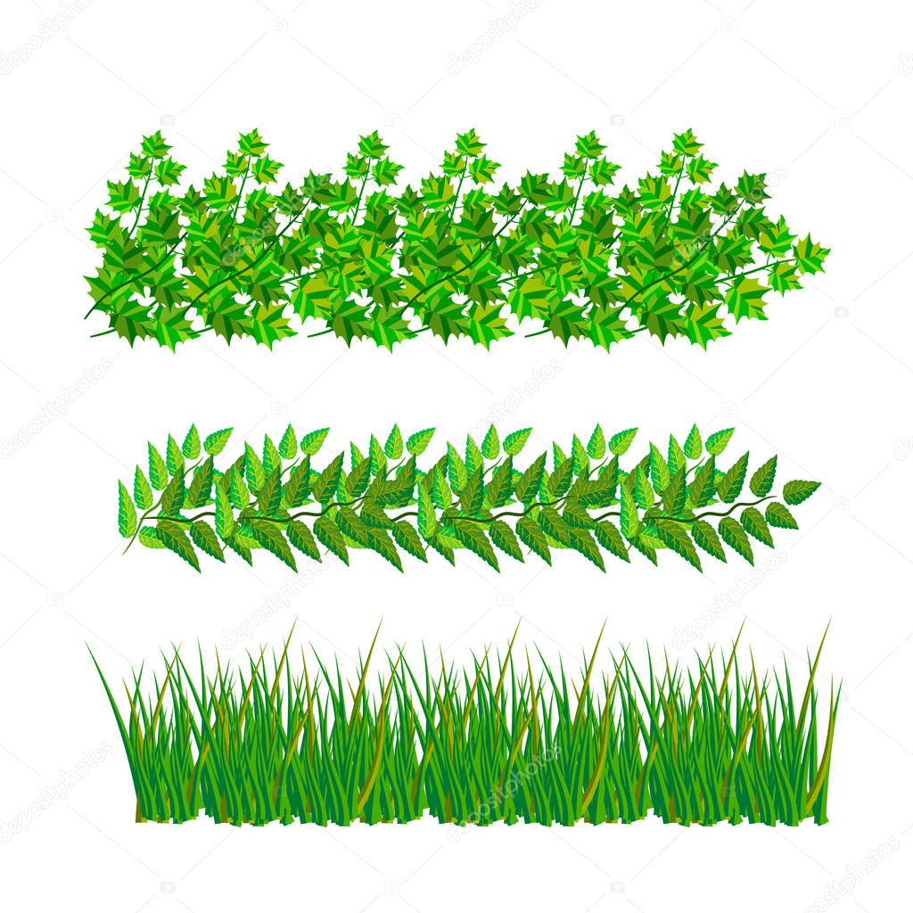 samples of green leaves in vector format