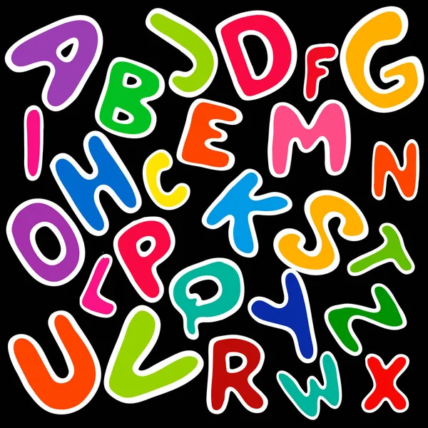 Alphabet coloré anglais pour les enfants — Image vectorielle