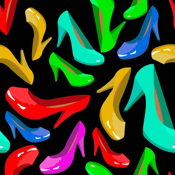 Chaussures pour femmes avec motif sans couture — Image vectorielle