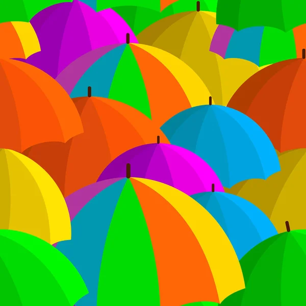 Patrón de vector sin costuras con paraguas de colores — Vector de stock