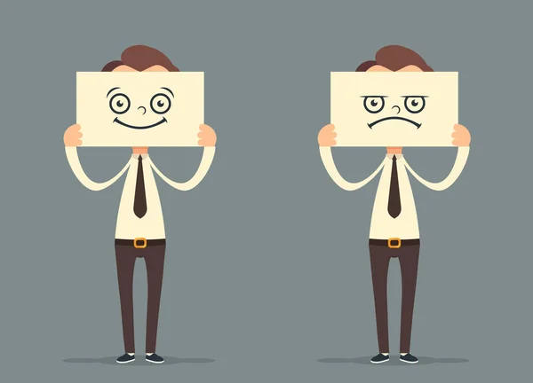 Ofis çalışanları yüzlerini tür ve kızgın Smiles arkasında saklanıyor